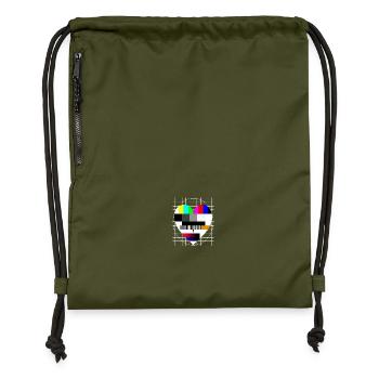 Test Image Coeur I Love 90s Party Love 80s - Sac à cordon en polyester recyclé - military green - Devant