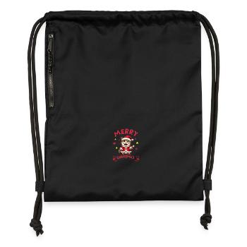 Merry Christmas Catmas kitty funny Santa cat - Gymsac made from recycled material - black - Front