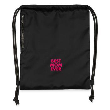 Best mom ever - Gymsac made from recycled material - black - Front