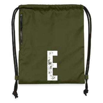 E - Gymsac made from recycled material - military green - Front