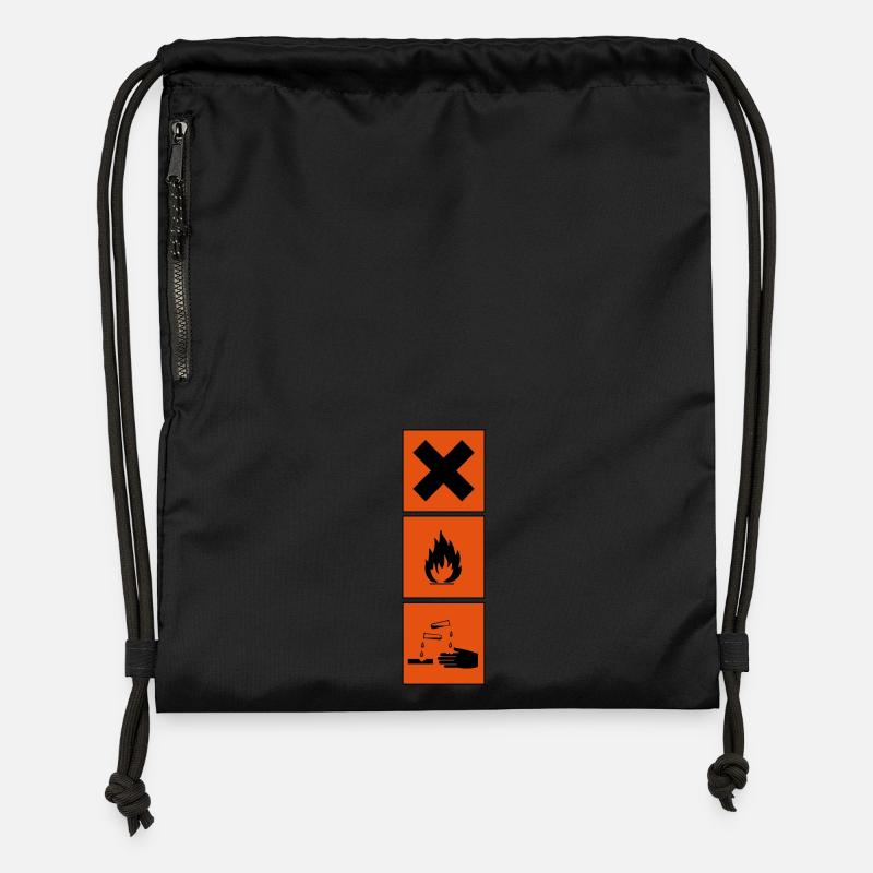 signe de danger - Sac à cordon en polyester recyclé - noir