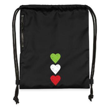 Woman Life Freedom Human Rights Used Look Hearts - Gymsac made from recycled material - military green - Front