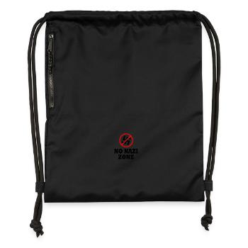 contre la droite - Sac à cordon en polyester recyclé - noir - Devant