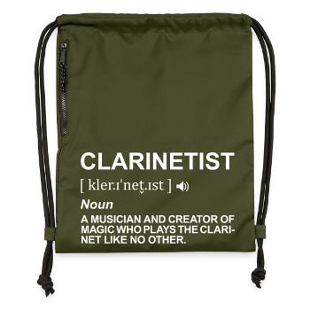 Clarinet player definition - Gymsac made from recycled material - military green - Front