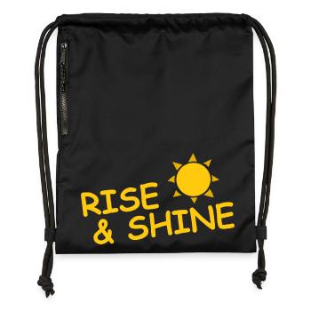 RISE & SHINE - Turnbeutel aus Recycling-Material - Schwarz - Vorne