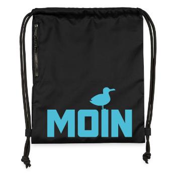 Moin Seagull Ahoy Mer du Nord Côte de la mer Baltique Plage de vacances - Sac à cordon en polyester recyclé - noir - Devant