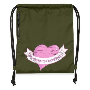 Pranks Coordinator St. Patrick's Day - Gymsac made from recycled material - military green - Front