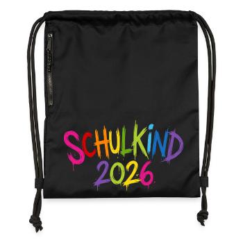 Schulkind 2026 - Turnbeutel aus Recycling-Material - Schwarz - Vorne