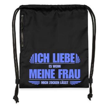 I love it when my wife lets me gamble - Gymsac made from recycled material - black - Front