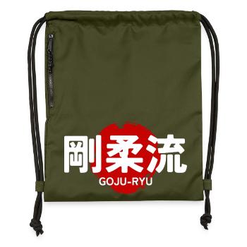 Goju Ryu Karate Art Martial GYM Kanji japonais - Sac à cordon en polyester recyclé - military green - Devant