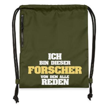 Arbeit Forscher - Turnbeutel aus Recycling-Material - military Green - Vorne