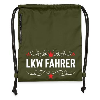 Profession de chauffeur routier - Sac à cordon en polyester recyclé - military green - Devant