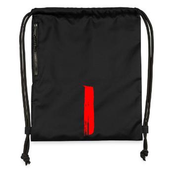 Rayures - Pinceaux / Peints à la main - Sac à cordon en polyester recyclé - noir - Devant