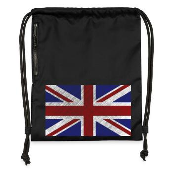 Grunge Union Jack Flag - Gymsac made from recycled material - black - Front