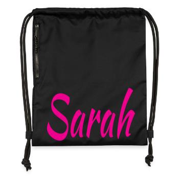 Sarah - Turnbeutel aus Recycling-Material - Schwarz - Vorne