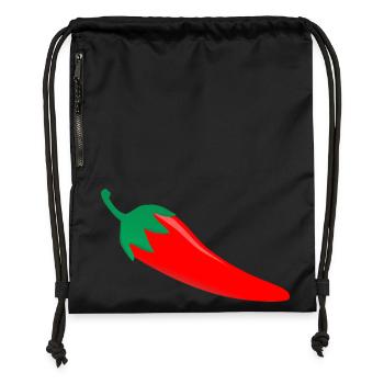 Funny Hot Chilli tshirt - Gymsac made from recycled material - black - Front