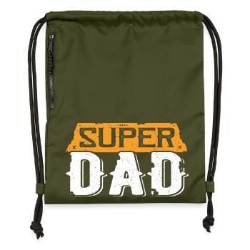 Super Dad Vintage Helden-Typo - Turnbeutel aus Recycling-Material - military Green - Vorne