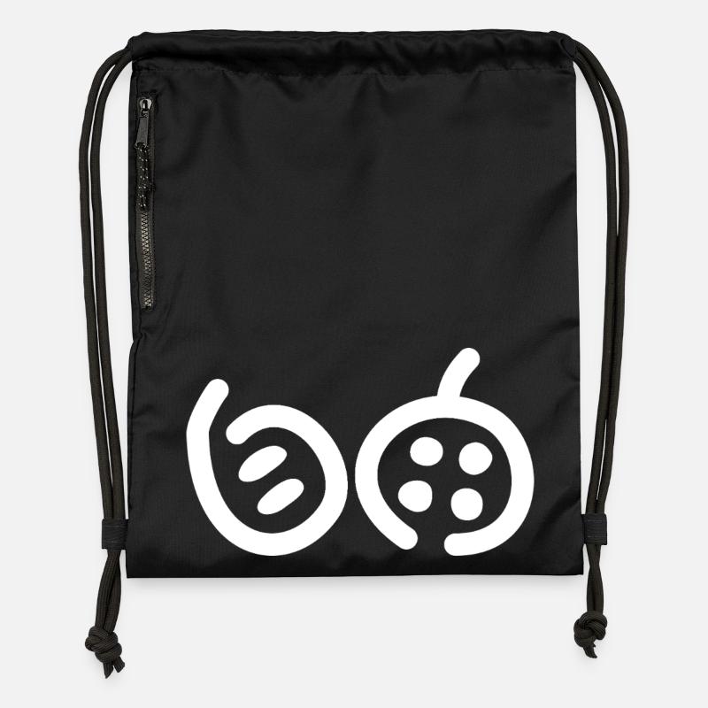 Japonais pour « liberté » – Blanc - Sac à cordon en polyester recyclé - noir