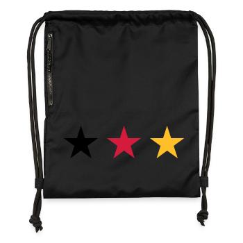 Trois étoiles drapeau Allemagne - Sac à cordon en polyester recyclé - noir - Devant