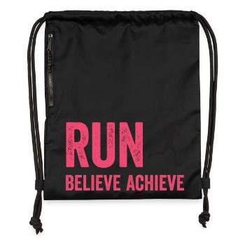 Marathon - Run. Believe. Achieve. - Gymsac made from recycled material - black - Front