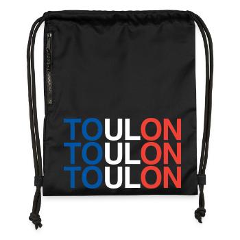 Toulon, France, France - Sac à cordon en polyester recyclé - noir - Devant