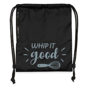 Whip It Good Drôle Baking Citation Retro Design - Sac à cordon en polyester recyclé - noir - Devant