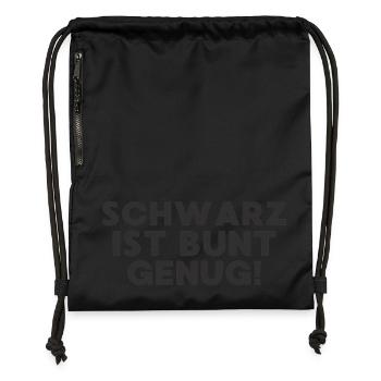 Schwarz ist bunt genug Black Edition - Turnbeutel aus Recycling-Material - Schwarz - Vorne