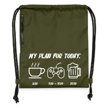 Mein Plan für heute: Coffee Controller Bier - Turnbeutel aus Recycling-Material - military Green - Vorne