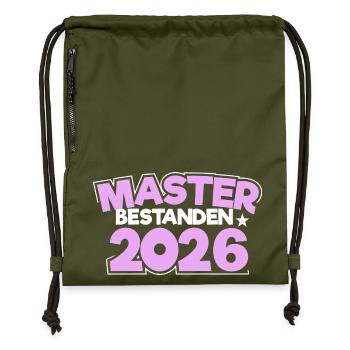 Master 2026 Abschluss Promotion Sponsion - Turnbeutel aus Recycling-Material - military Green - Vorne