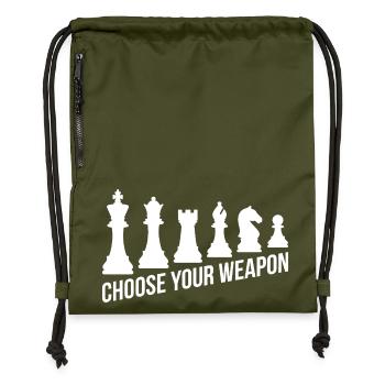 Chess Gift Strategy Choose Your Weapon - Gymsac made from recycled material - military green - Front