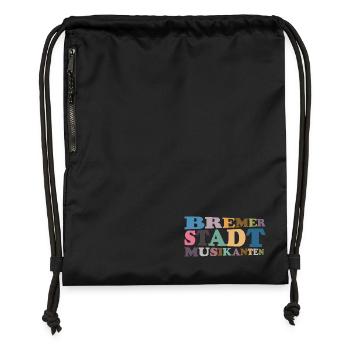 Musiciens de la ville de Brême – Légendaires et intemporels ! - Sac à cordon en polyester recyclé - noir - Devant