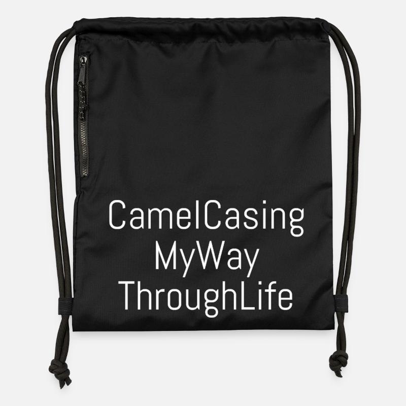 CamelCasing | Computer Science - Nerd - Coder - Turnbeutel aus Recycling-Material - Schwarz