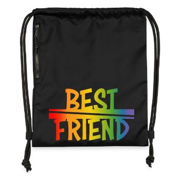 Best friend rainbow - Turnbeutel aus Recycling-Material - Schwarz - Vorne
