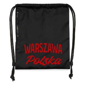 Warszawa Polska Retro Script - Turnbeutel aus Recycling-Material - Schwarz - Vorne