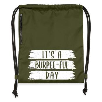 Gym Junkies It´s A Burpee-Ful Day Calisthenics - Turnbeutel aus Recycling-Material - military Green - Vorne
