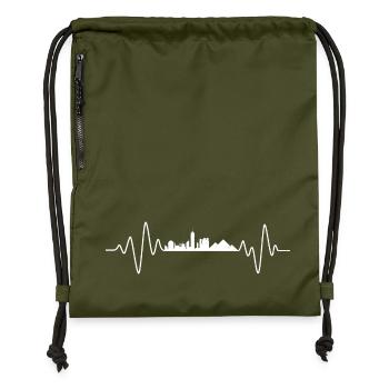 Le Caire Heartbeat Skyline Le Caire - Sac à cordon en polyester recyclé - military green - Devant