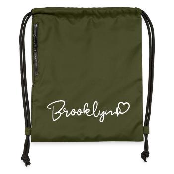 Brooklyn Heartbeat New York - Gymsac made from recycled material - military green - Front