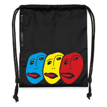 Ecce Homo fait face à la langue Moquerie sarcastique - Sac à cordon en polyester recyclé - noir - Devant