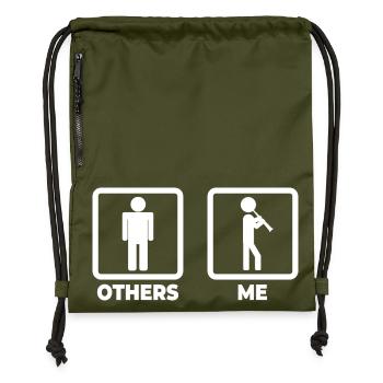Clarinet stick figure - Gymsac made from recycled material - military green - Front