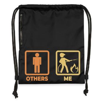 Firefighter Stick Figures - Gymsac made from recycled material - black - Front