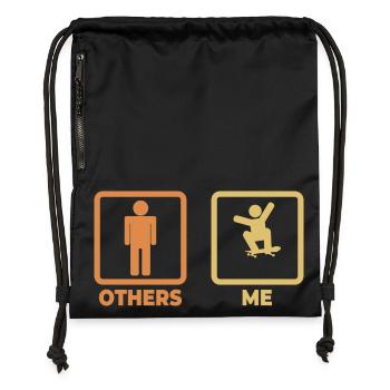 Skater Stick Figure - Gymsac made from recycled material - black - Front