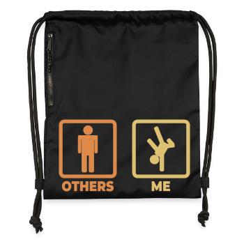 Breakdance stick figures - Gymsac made from recycled material - black - Front