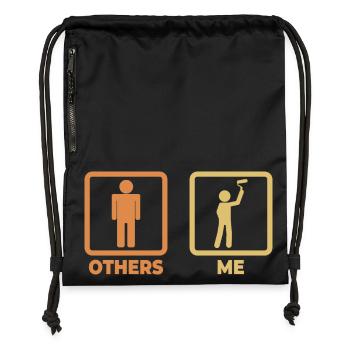 Painter stick figure - Gymsac made from recycled material - black - Front