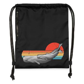 Sperm Whale Retro Sunset - Gymsac made from recycled material - black - Front