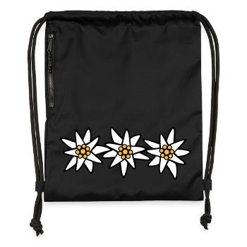 Edelweiss Trio - Sac à cordon en polyester recyclé - noir - Devant