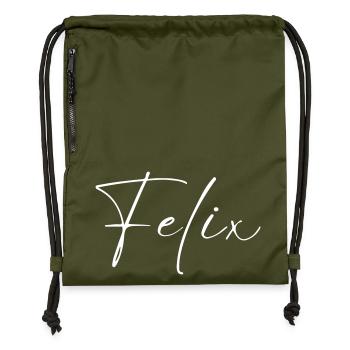 Felix Name T-Shirt Gift for Men - Gymsac made from recycled material - military green - Front