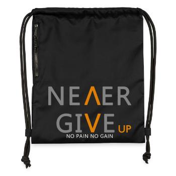 Never give up Incarnez essence de la persévérance - Sac à cordon en polyester recyclé - noir - Devant