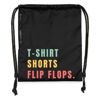 T-shirt Dhorts Flip Flops - Turnbeutel aus Recycling-Material - Schwarz - Vorne