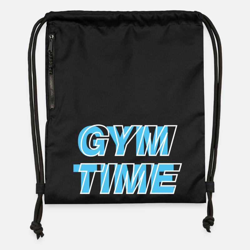 Temps de gym - Sac à cordon en polyester recyclé - noir