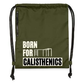 Born For Calisthenics - Gymsac made from recycled material - military green - Front